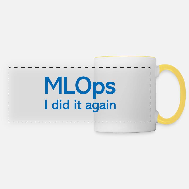 MLOps I did it again - Panoramic Mug - white/yellow