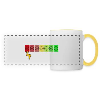 Batterie sociale amusante anti sarcasme social introverti - Mug panoramique contrasté et blanc - blanc/jaune - Devant