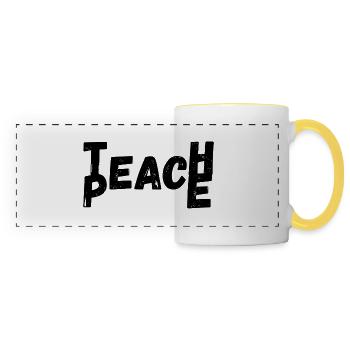 Enseigner la paix - Mug panoramique contrasté et blanc - blanc/jaune - Devant