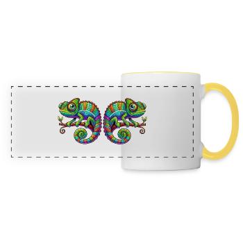 chameleons - Panoramic Mug - white/yellow - Front