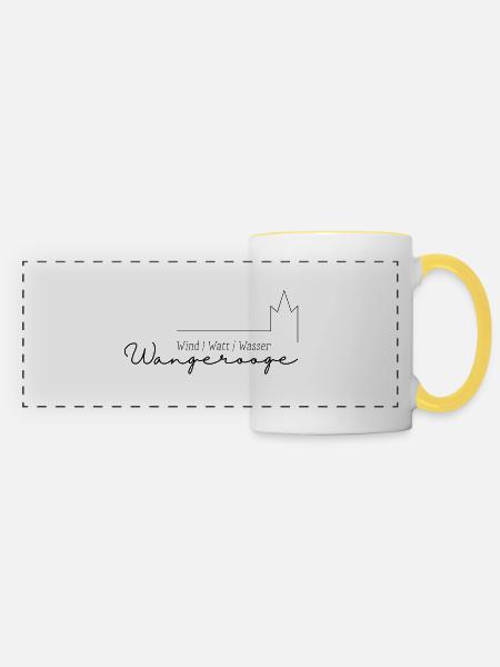 Wangerooge - Panoramatasse - Weiß/Gelb