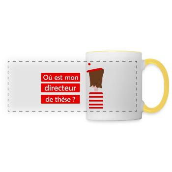 Charlie Directeur de thèse - Mug panoramique contrasté et blanc - blanc/jaune - Devant