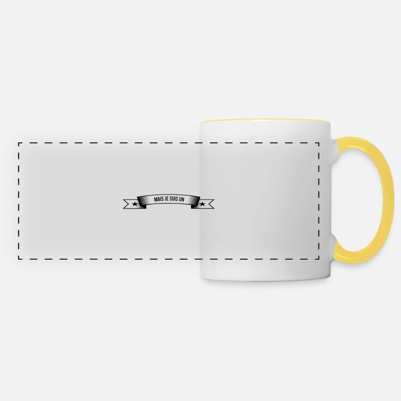 Plaquiste - Mug panoramique contrasté et blanc - blanc/jaune
