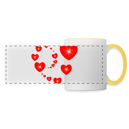 t shirt coeur rouge Saint Valentin - Mug panoramique contrasté et blanc