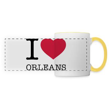 J’ADORE ORLÉANS - Mug panoramique contrasté et blanc - blanc/jaune - Devant