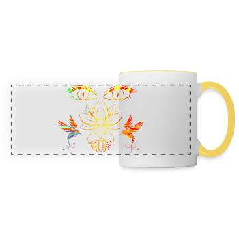 Zen face - Panoramic Mug - white/yellow - Front