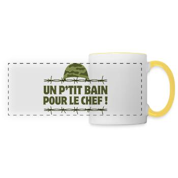septième compagnie, 7ème compagnie, Pitivier - Mug panoramique contrasté et blanc - blanc/jaune - Devant