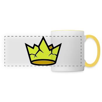 Grunge Broken Crown Vector fissuré - Mug panoramique contrasté et blanc - blanc/jaune - Devant