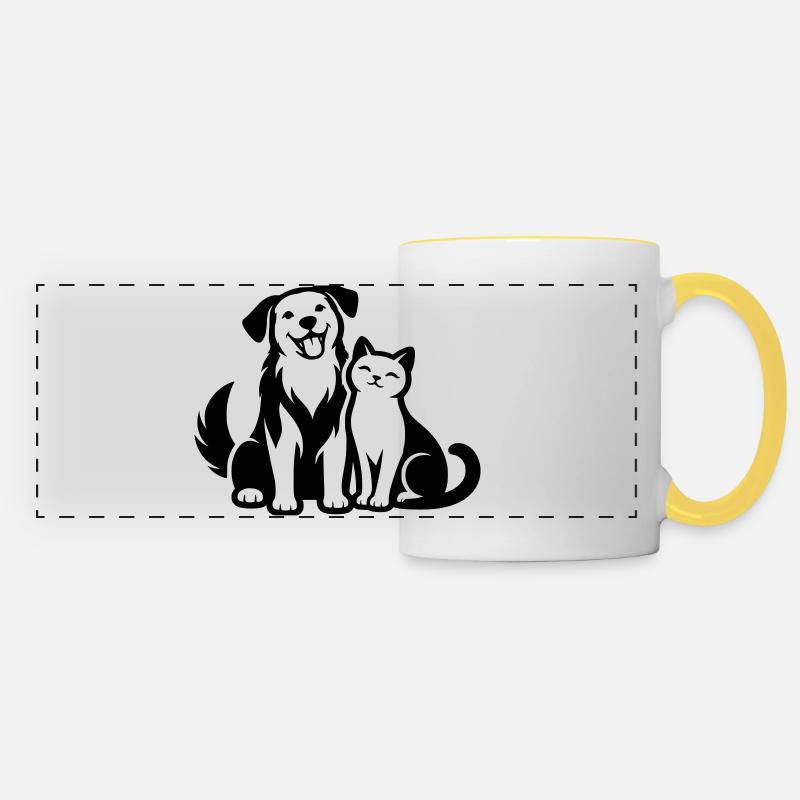 Pets - Panoramic Mug - white/yellow