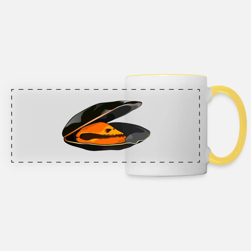 La moule - Mug panoramique contrasté et blanc - blanc/jaune