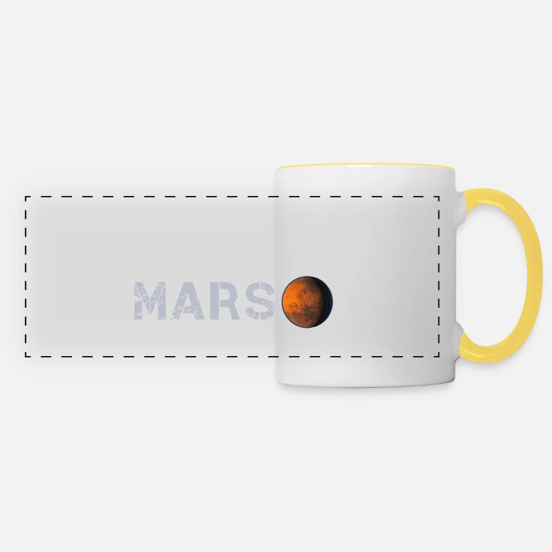 occupy mars - Mug panoramique contrasté et blanc - blanc/jaune