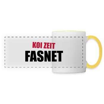 Koi Zeit Fasnet - Panoramatasse - Weiß/Gelb - Vorne