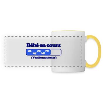 Bébé en cours - Mug panoramique contrasté et blanc - blanc/jaune - Devant