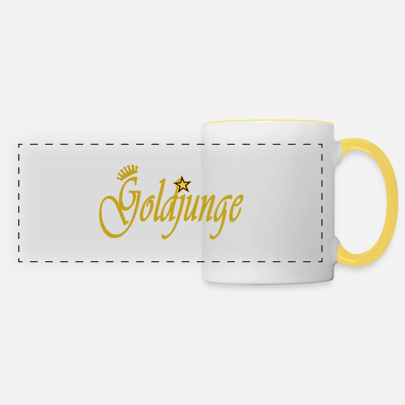 gold young - Panoramic Mug - white/yellow