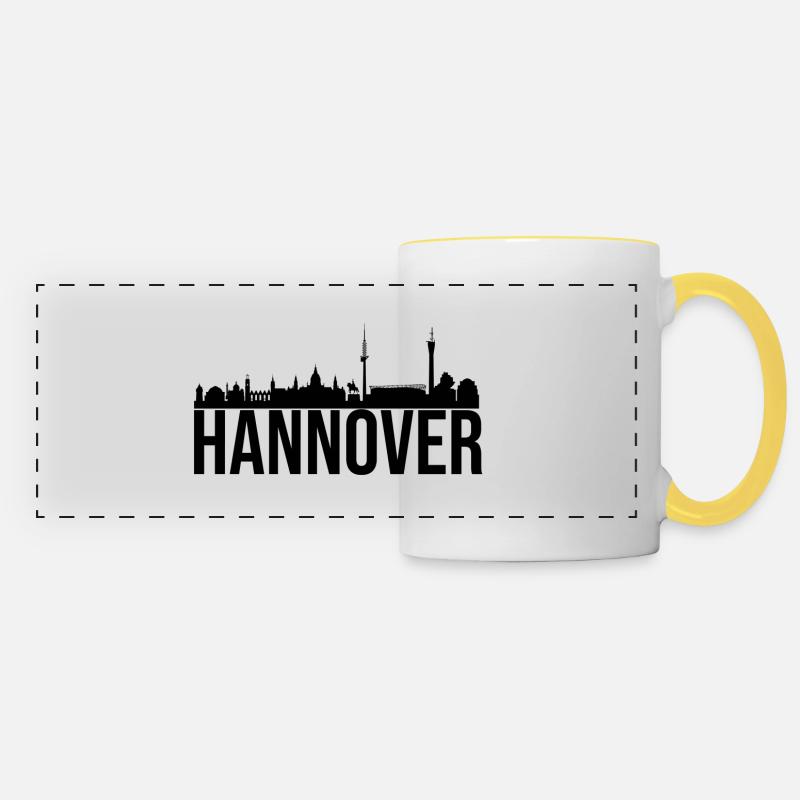 ha hannover black - Mug panoramique contrasté et blanc - blanc/jaune