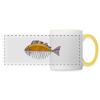 Fisch - Panoramatasse - Weiß/Gelb - Vorne