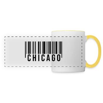 Code-barres Chicago - Mug panoramique contrasté et blanc - blanc/jaune - Devant