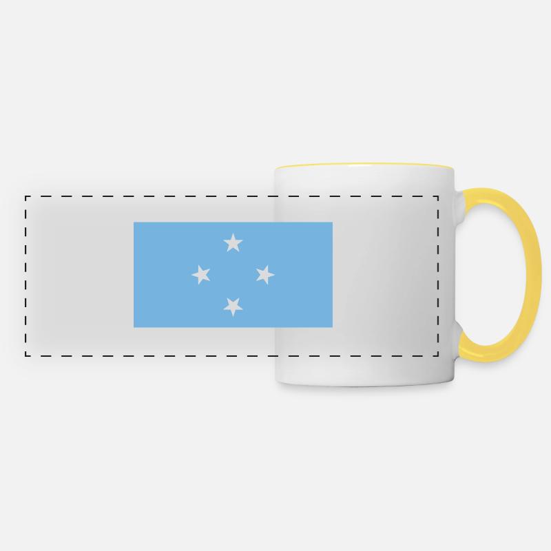 Micronésie - Mug panoramique contrasté et blanc - blanc/jaune
