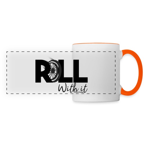 Amy's 'Roll with it' design (black text) - Panoramic Mug