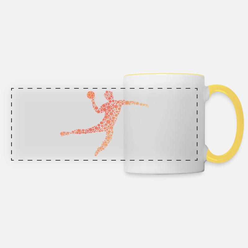 Handball pitcher - Panoramic Mug - white/yellow