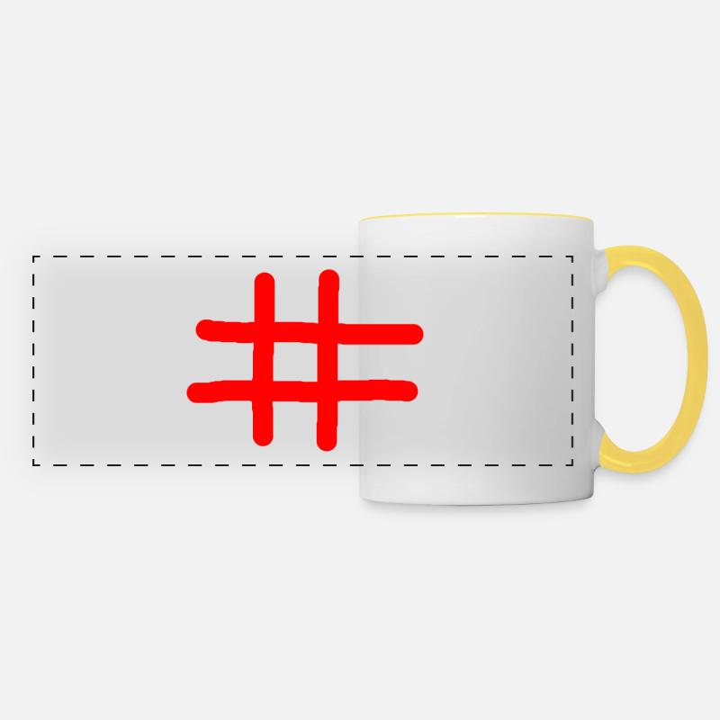 hashtag - Panoramic Mug - white/yellow