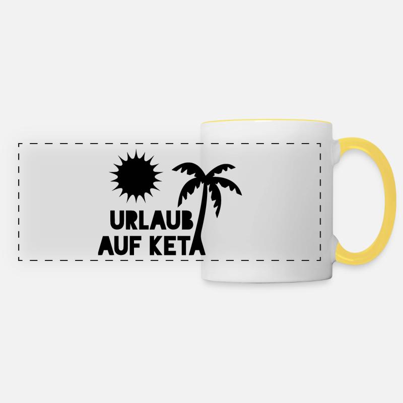 Holidays on Keta - Panoramic Mug - white/yellow