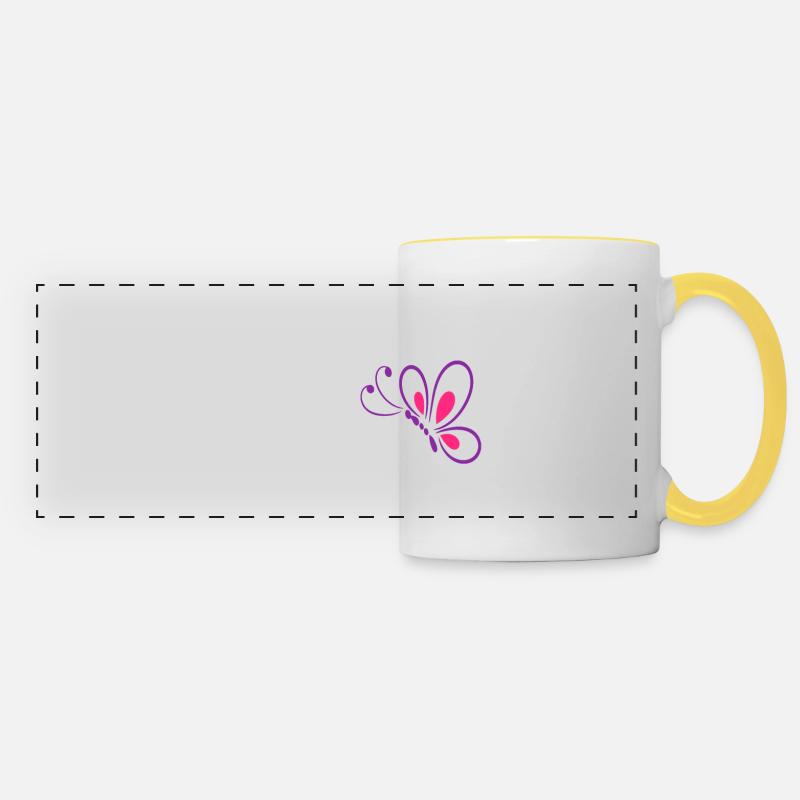 big sister - Panoramic Mug - white/yellow