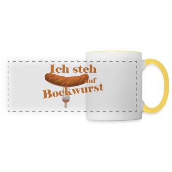 Bockwurst Freunde - Panoramatasse - Weiß/Gelb - Vorne