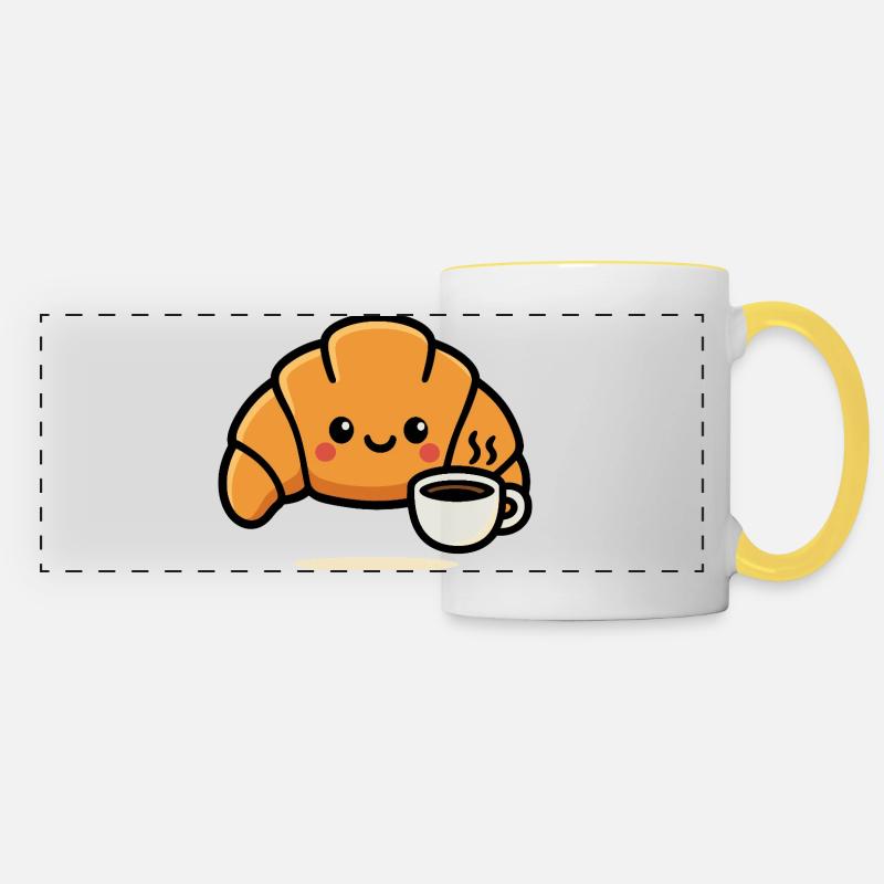Croissant Café Mignon - Panoramic Mug - white/yellow
