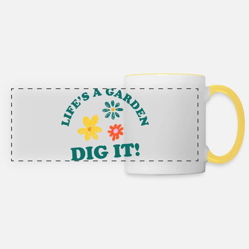 Life's a Garden DIG IT! - Panoramic Mug - white/yellow