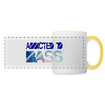 Addicted to bass - Panoramic Mug - white/yellow - Front