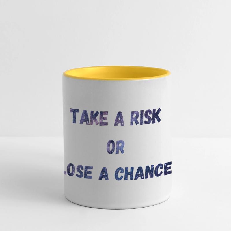 Gehen Sie ein Risiko ein oder verlieren Sie eine Chance Panoramatasse