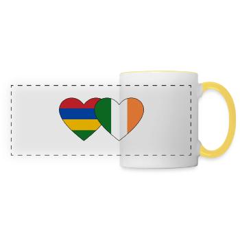 Mauritius Ireland Flag Heart - Panoramic Mug - white/yellow - Front