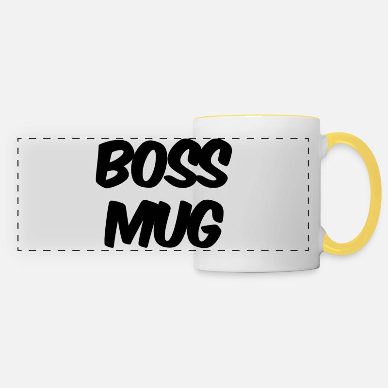 BOSS MUG - Panoramatasse - Weiß/Gelb
