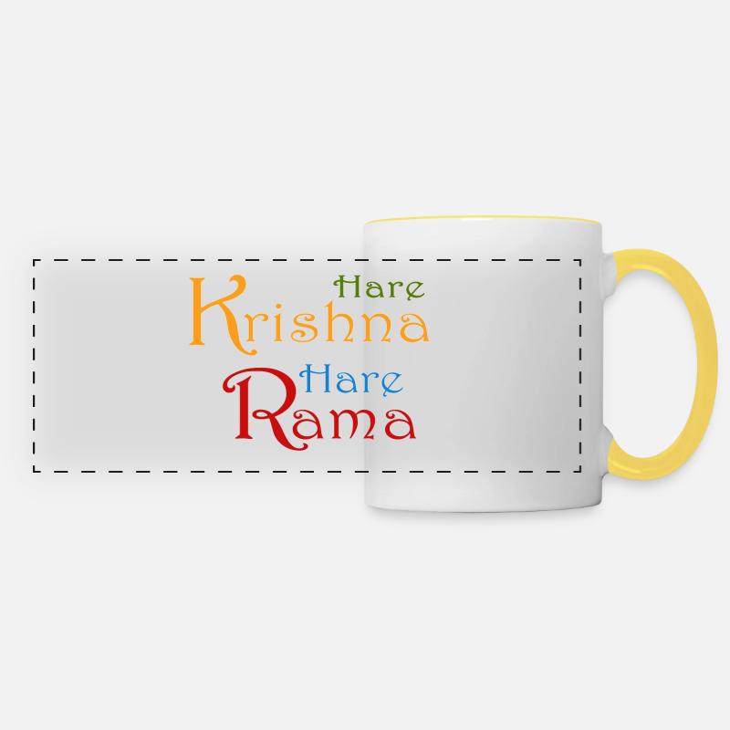 Hare Krishna Hare Rama - Mug panoramique contrasté et blanc - blanc/jaune