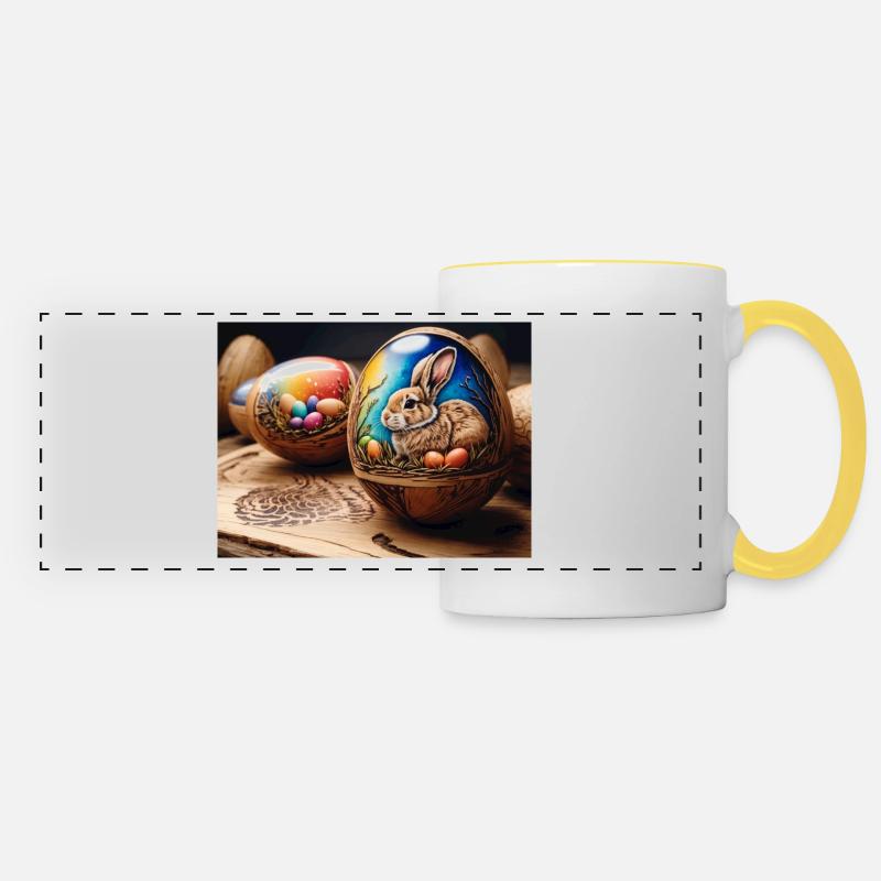 rabbit - Panoramic Mug - white/yellow