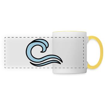 waves - Panoramic Mug - white/yellow - Front