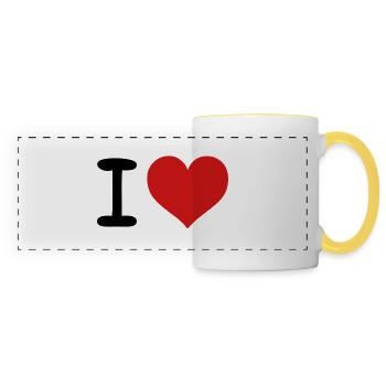 I HEART - Panoramic Mug - white/yellow - Front