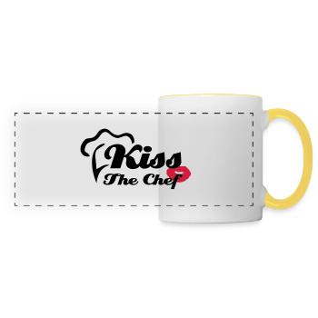 Embrassez le chef - Mug panoramique contrasté et blanc - blanc/jaune - Devant