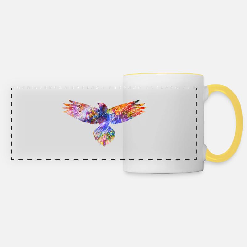 Eagle abstract geometric silhouette - Panoramic Mug - white/yellow
