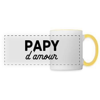 Papy - Mug panoramique contrasté et blanc - blanc/jaune - Devant
