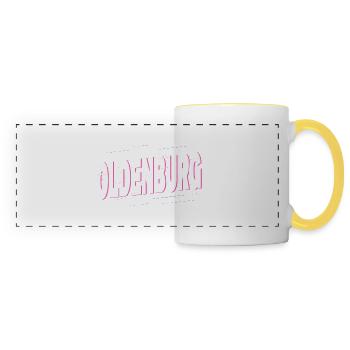 Oldenburg Germany City Font Home Love - Panoramic Mug - white/yellow - Front