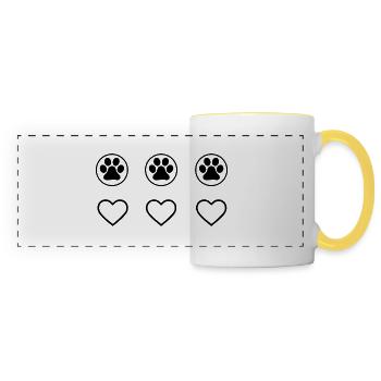 Chien de chasse - Mug panoramique contrasté et blanc - blanc/jaune - Devant