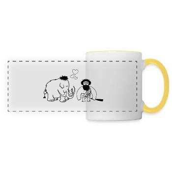 Mammoth Caveman Love - Panoramic Mug - white/yellow - Front