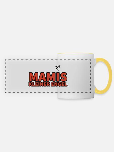 mamis kleiner engel - Panoramatasse - Weiß/Gelb
