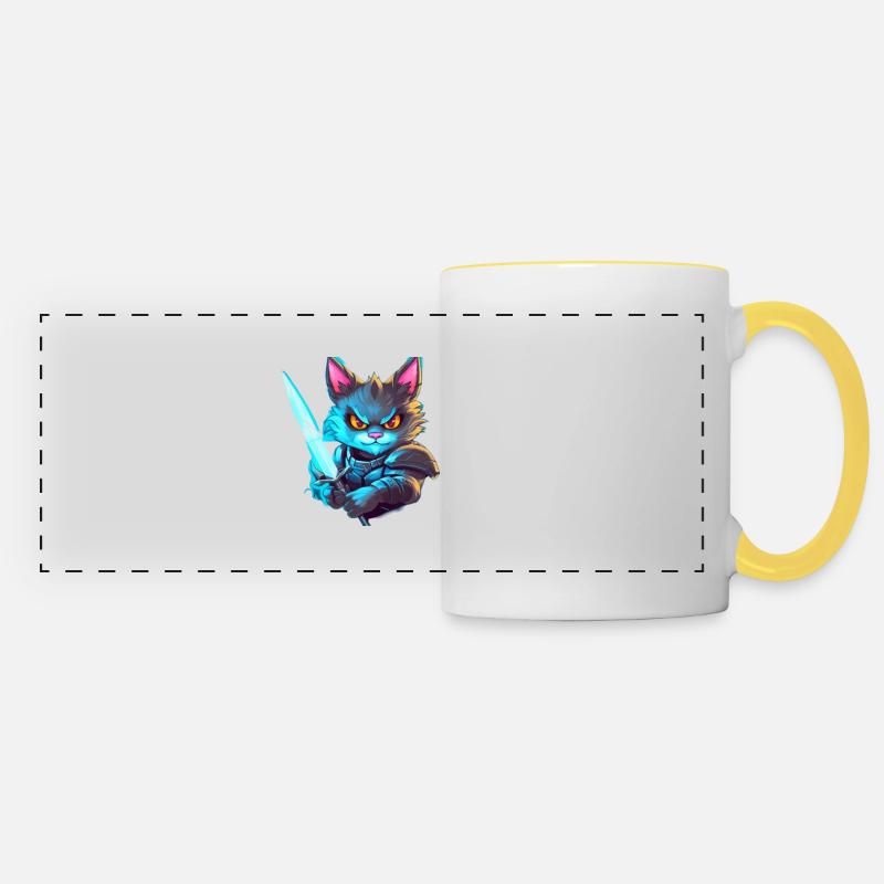 DarkCat - Panoramic Mug - white/yellow