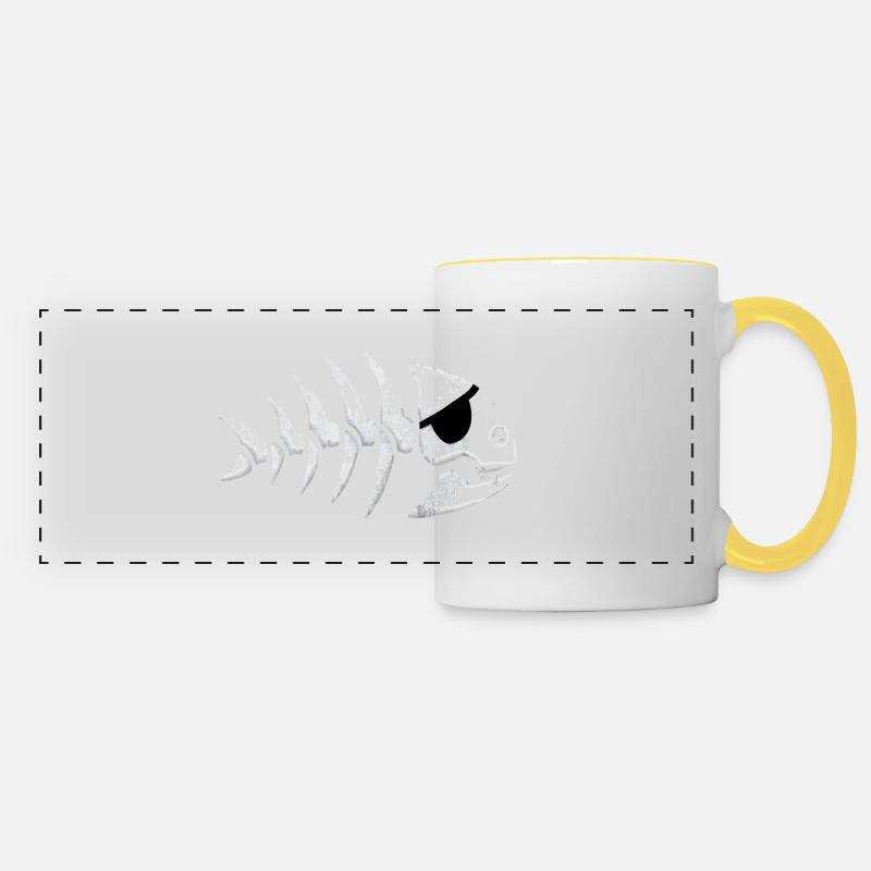 Poisson pirate - Mug panoramique contrasté et blanc - blanc/jaune