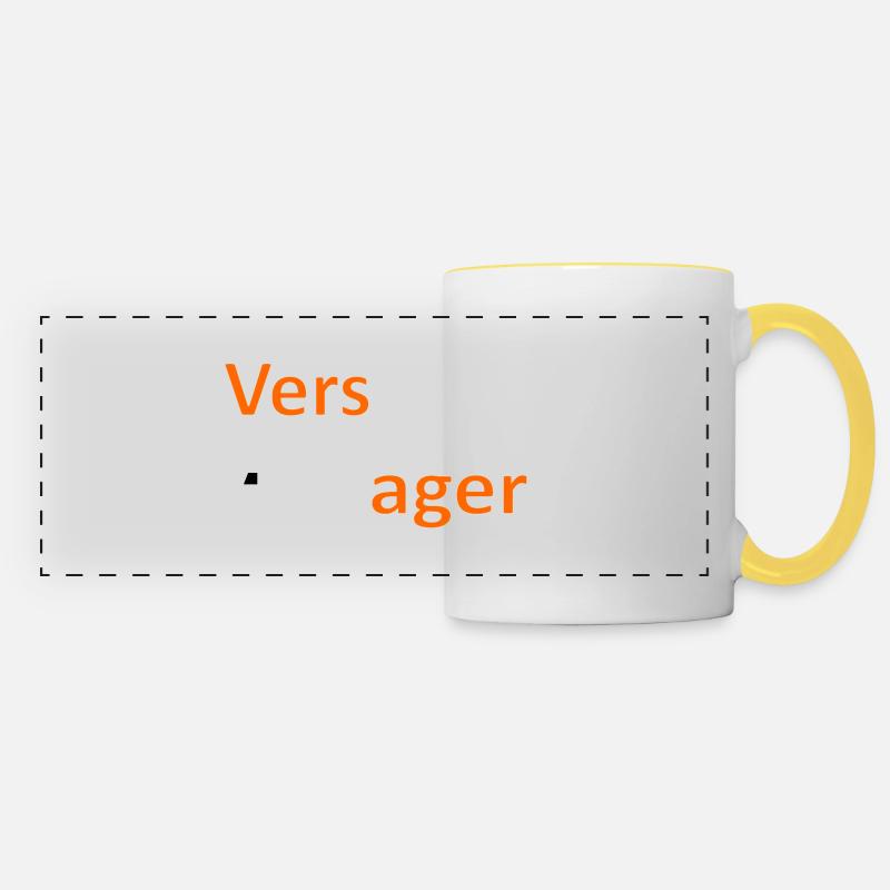 Versand und Lager - Versager-Arbeit Humor Vers.3 - Panoramatasse - Weiß/Gelb