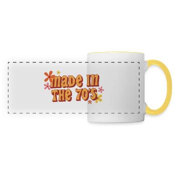 made in the 70s - Mug panoramique contrasté et blanc - blanc/jaune - Devant