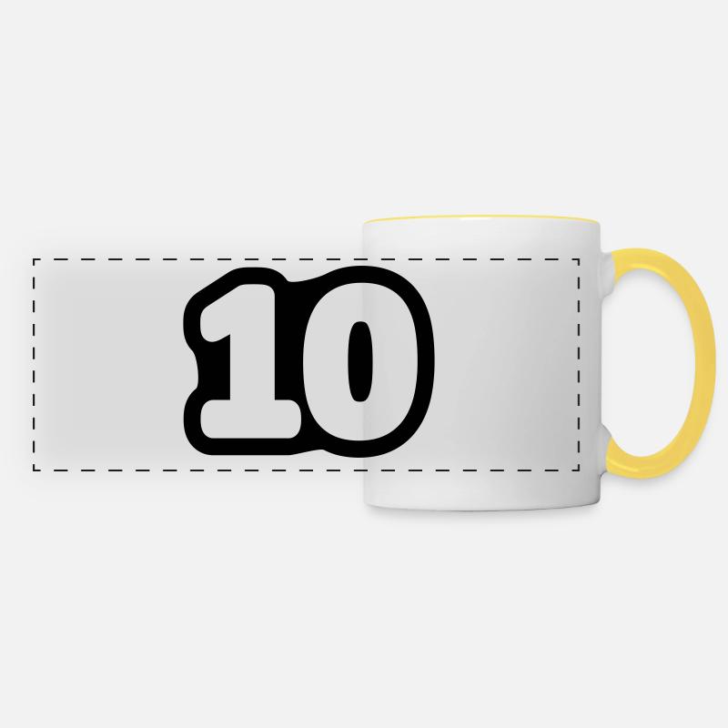 10 / / Ten / / Tenth / / Birthday / / Anniversary - Panoramic Mug - white/yellow